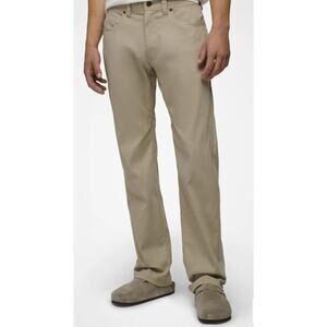 Prana Hiking Pants Mens Brion Slim Fit Tan Size 36 Performance Gorpcore Stretchy